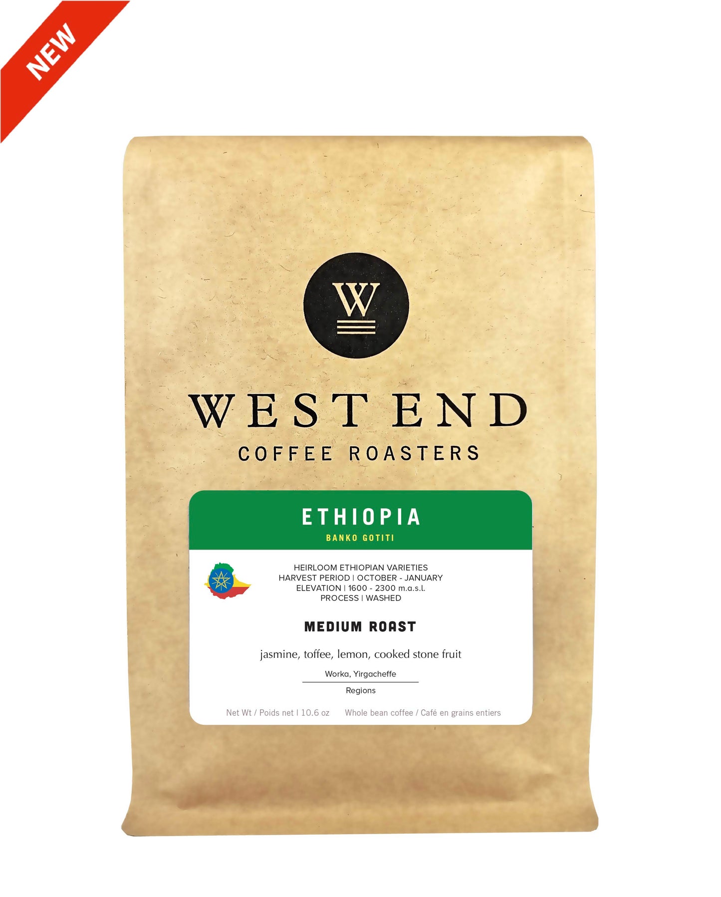 Ethiopia Banko Gotiti - medium roast - West End Coffee Roasters