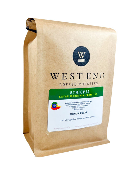 Ethiopia Organic Guji - Kayon Mountain Farm - 27 - medium roast - West End Coffee Roasters