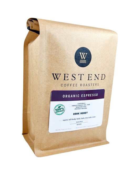 Organic Espresso - dark roast - West End Coffee Roasters