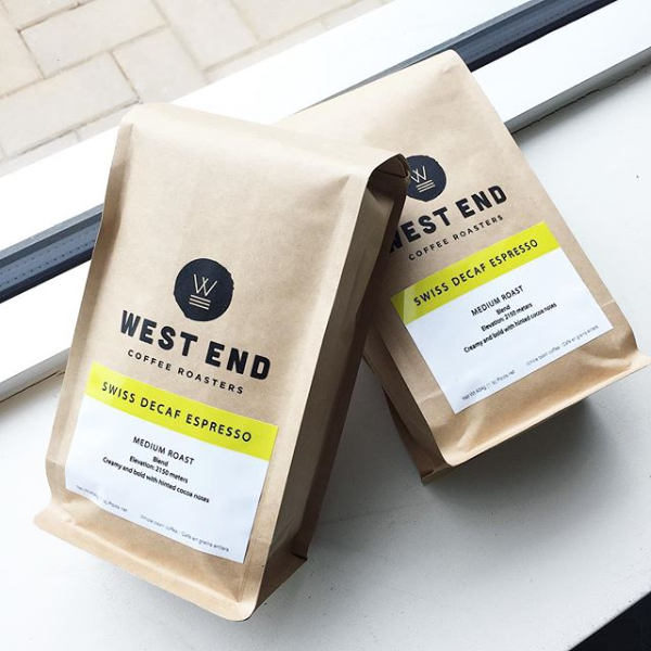 Premium Decaf - medium to dark roast - West End Coffee Roasters